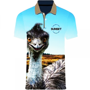Birds Emu Polo T-Shirt SL Unisex 4-way-dry fit