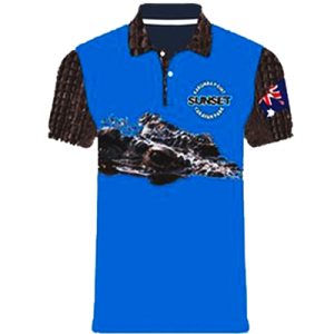 Blue Croc Polo T-Shirt SL Unisex 4-way-dry-fit Stretch Polyester_Spandex Material Half Sleeve