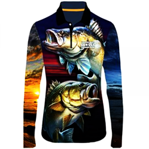 FISH POLO T-SHIRT SL UNISEX 4-WAY-DRY-FIT PREMIUM QUALITY MATERIAL POLYESTERSPANDEX MIX NO IRON
