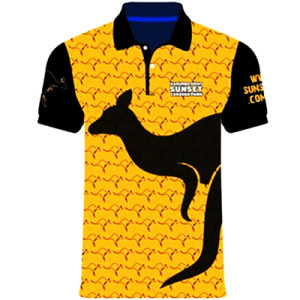Yellow Roo Polo T-Shirt SL Unisex 4-way-dry-fit stretch Polyester/Spandex Material Half Sleeve